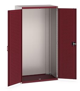 40021067.** cubio cupboard with perfo doors. WxDxH: 1050x650x2000mm. RAL 7035/5010 or selected